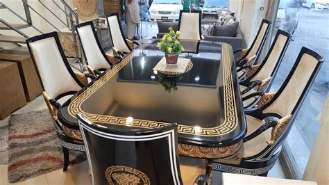 versace dining table set|Altro.